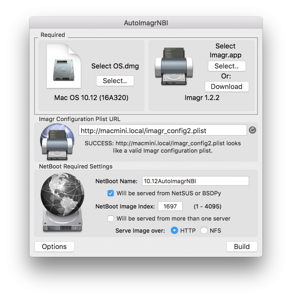 software to create a netboot image for mac